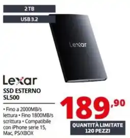 Comet Lexar SSD ESTERNO SL500 offerta