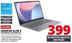 Comet Lenovo IDEAPAD SLIM 3 NOTEBOOK 315IAN8C7IX offerta