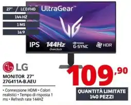 Comet LG MONITOR 27" 27G411A-B.AEU offerta