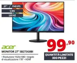 Comet acer MONITOR 27" SB273GOBI offerta