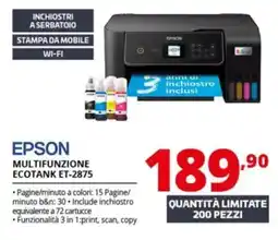 Comet EPSON MULTIFUNZIONE ECOTANK ET-2875 offerta