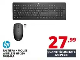 Comet TASTIERA + MOUSE WIRELESS HP 230 18H24AA offerta