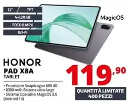 Comet HONOR PAD X8A TABLET offerta