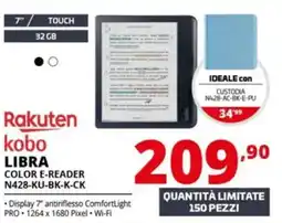 Comet Rakuten kobo LIBRA COLOR E-READER N428-KU-BK-K-CK offerta