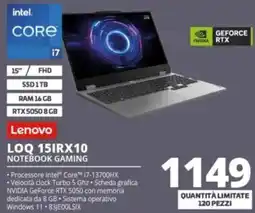 Comet Lenovo LOQ 15IRX10 NOTEBOOK GAMING offerta