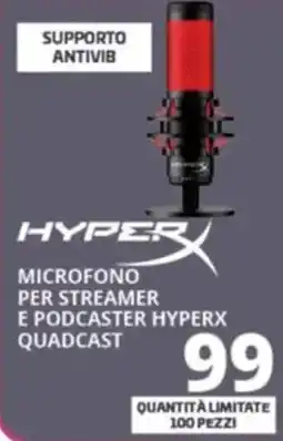 Comet Microfono per streamer e podcaster hyperx quadcast offerta