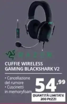 Comet Razer cuffie wireless gaming blackshark V2 offerta