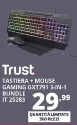 Comet Trust TASTIERA + MOUSE GAMING GXT791 3-IN-1 BUNDLE IT25283 offerta