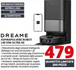 Comet Dreame aspirapolvere robot L40 vim ultra ae offerta