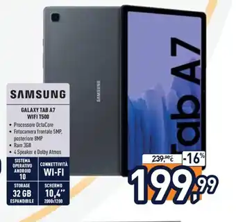 Unieuro Samsung Galaxy Tab A7 Wifi T500 offerta