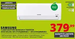 Comet SAMSUNG CLIMATIZZATORE MONOSPLIT INVERTER AR30 MALIBU AR12TXHQBWKNEU+AR12TXHQBWKXEU offerta
