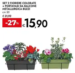 Bennet Set 2 fioriere colorate + portavasi da balcone metallurgica buzzi offerta