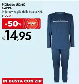 Bennet Pigiama uomo kappa in jersey offerta