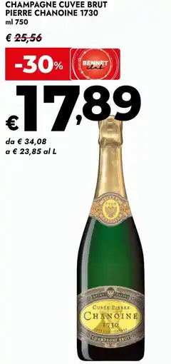 Bennet Champagne cuvee brut pierre chanoine 1730 offerta