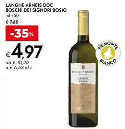 Bennet Langhe arneis doc BOSCHI DEI SIGNORI BOSIO offerta