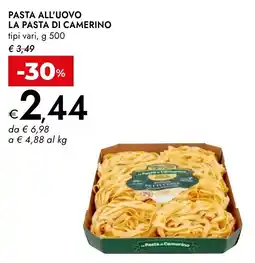 Bennet Pasta all'uovo la pasta di camerino offerta