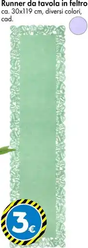 Tedi Runner da tavola in feltro offerta