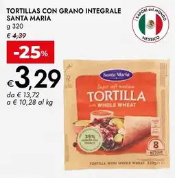 Bennet Tortillas con grano integrale SANTA MARIA offerta