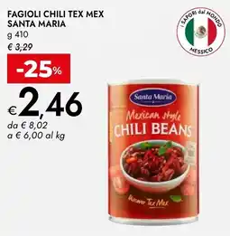 Bennet Fagioli chili tex mex SANTA MARIA offerta