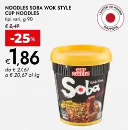 Bennet Noodles soba wok style cup noodles offerta