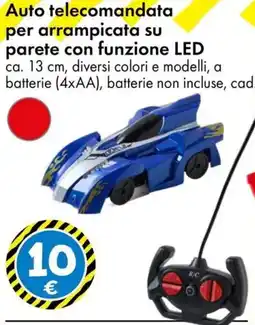 Tedi Auto telecomandata per arrampicata su parete con funzione LED offerta