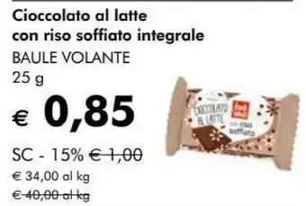 NaturaSì Cioccolato al latte con riso soffiato integrale offerta
