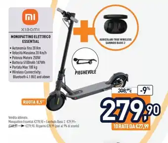 Unieuro Mi Xiaomi Monopattino Elettrico Essential offerta