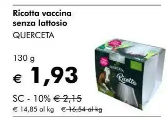 Querceta ricotta vaccina senza lattosio