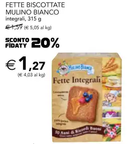 Esselunga Fette biscottate mulino bianco integrali offerta