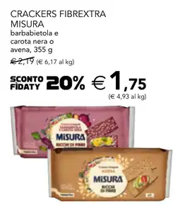 Esselunga Crackers fibrextra misura barbabietola e carota nera o avena offerta