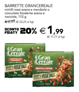 Esselunga Barrette grancereale mirtilli rossi avena e mandorle o cioccolato fondente avena e nocciole offerta
