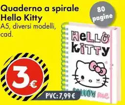 Tedi Quaderno a spirale Hello Kitty offerta