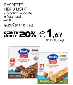 Esselunga Barrette hero light cioccolato, nocciole o frutti rossi offerta