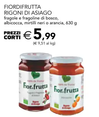 Fiordifrutta rigoni di asiago fragole e fragoline di bosco, albicocca, mirtilli neri o arancia