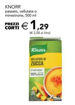Esselunga Knorr passato, vellutata o minestrone offerta