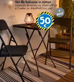 Tedi Set da balcone in rattan offerta