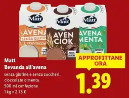 Lidl Matt Bevanda all'avena offerta