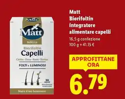 Lidl Matt Biorifoltin integratore alimentare capelli offerta