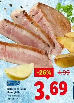 Lidl Bistecca di tonno pinne gialle offerta
