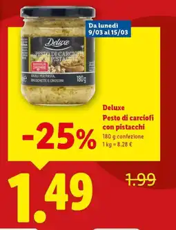 Lidl Deluxe Pesto di carciofi con pistacchi offerta