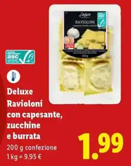 Lidl Deluxe Ravioloni con capesante, zucchine e burrata offerta