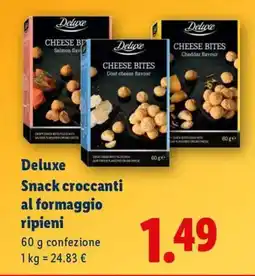 Lidl Deluxe Snack croccanti al formaggio ripieni offerta