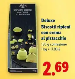 Lidl Deluxe Biscotti ripieni con crema al pistacchio offerta