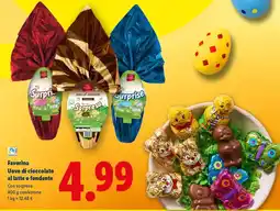 Lidl Favorina Uovo di cioccolato al latte o fondente offerta