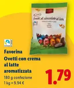 Lidl Favorina Ovetti con crema al latte aromatizzata offerta