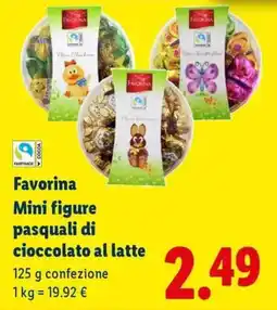 Lidl Favorina Mini figure pasquali di cioccolato al latte offerta