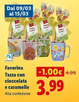 Lidl Favorina Tazza con cioccolata e caramelle offerta
