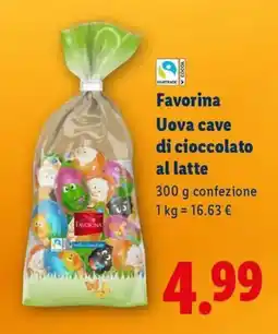 Lidl Favorina Uova cave di cioccolato al latte offerta