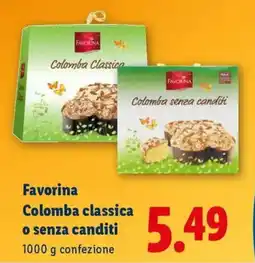 Lidl Favorina Colomba classica o senza canditi offerta