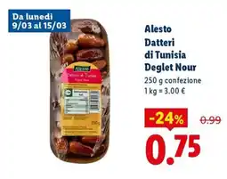 Lidl Alesto Datteri di Tunisia Deglet Nour offerta